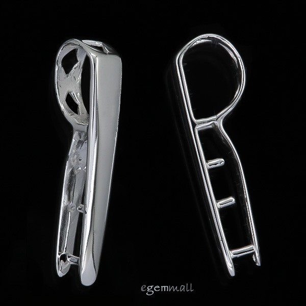 1PC Sterling Silver Charm Pinch Pendant Bail Clasp Slider #97470