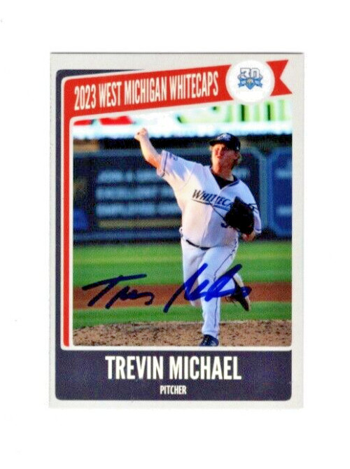 Trevin Michael signed autographed 2023 West Michigan Whitecaps custom card c