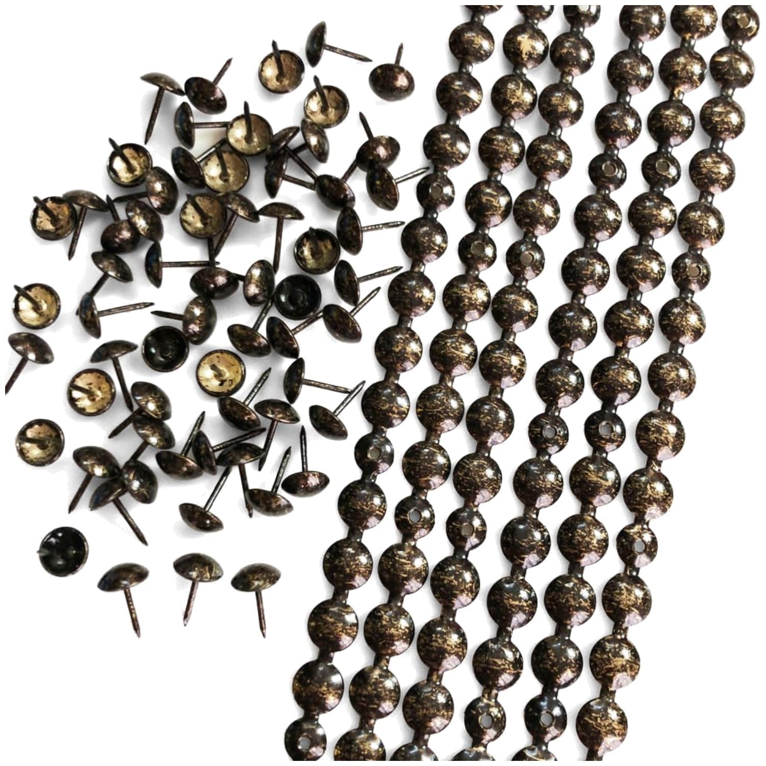 Antique Upholstery Tacks Strips, 10m Box