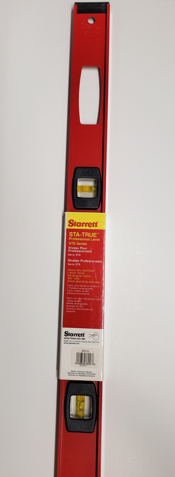 Brand New STARRETT STE-72 72 inch Aluminum I-beam Level