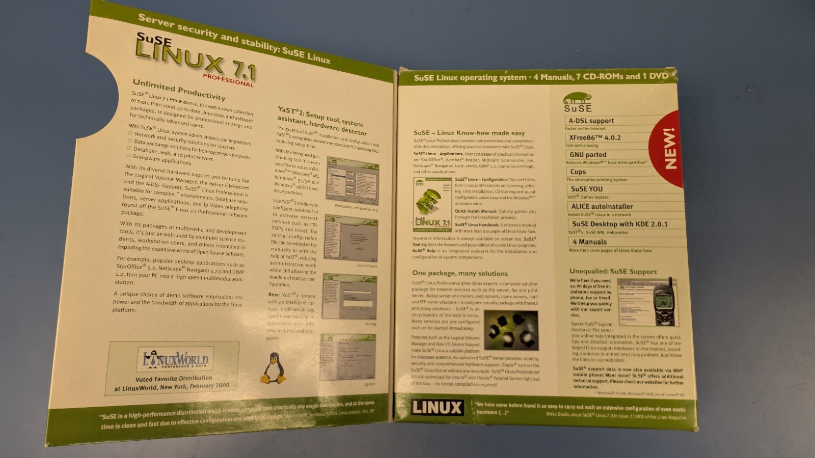 Suse Linux 7.1 Professional (CD-ROM, 2001) Big Box Vintage Software
