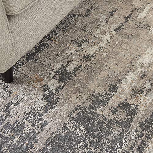 Home Ludlow Modern Cream Grey 4' x 6' Area -Rug, Easy -Cleaning, Non
