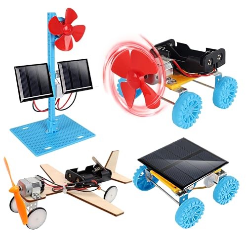 4 in 1 Solar Power & Electric Motor STEM Kits,Science Experiment Projects for