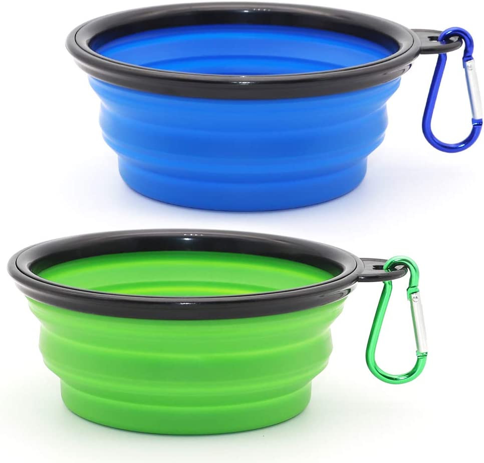 Dog Bowl Pet Collapsible Bowls, 2 Pack for Cats Dogs, Portable Pet Feeding Water