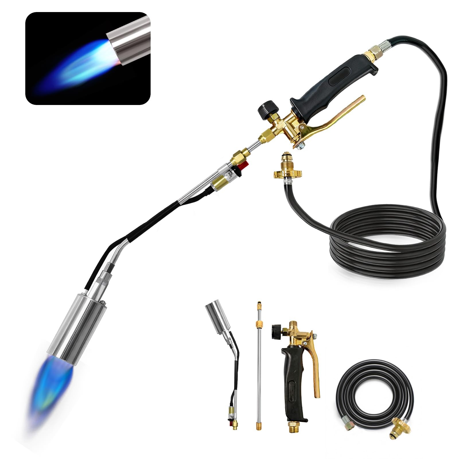 Bobillow 2-In-1 Propane Torch Weed Burner, 240,000 BTU Heavy Duty Flamethrowe...