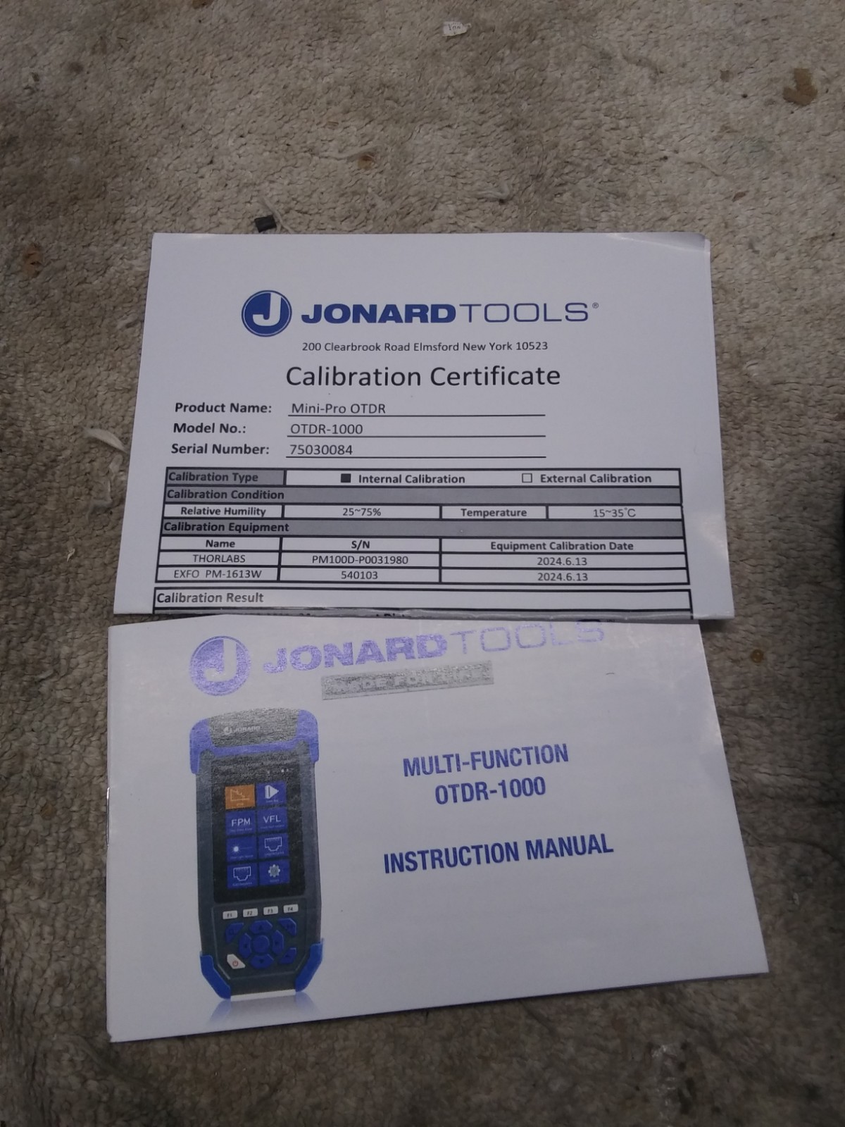 JONARD TOOLS OTDR-1000 MULTI-FUNCTION Optical Time Domain Reflectometer