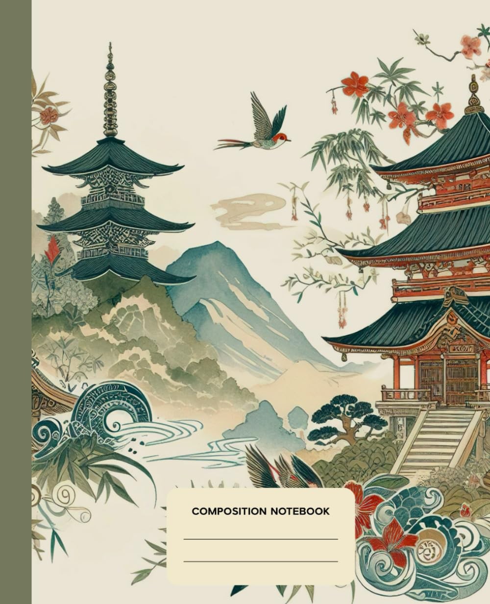 Composition Notebook College Ruled: Ancient Japan Vintage Illustration | Lined P