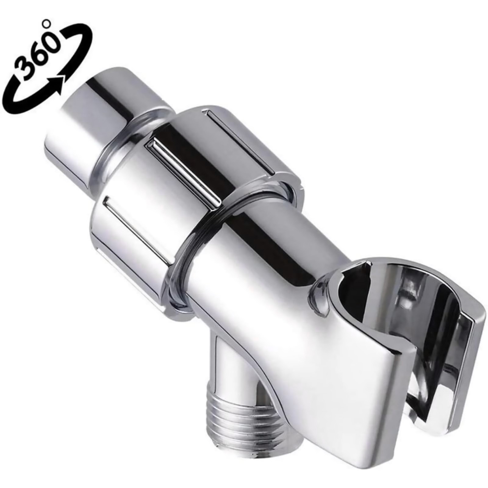 No Tools Needed Shower Arm Bracket, 360° Adjustable Ball Joint, 2pc Set (2pcs)