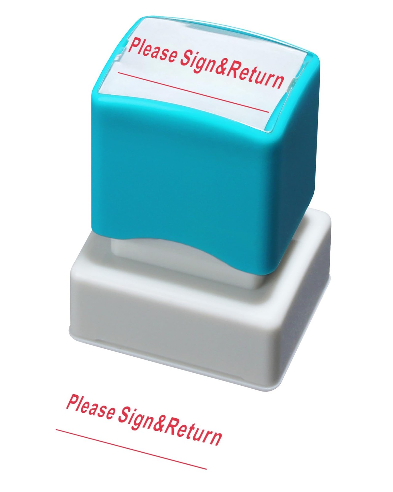 Please Sign Return Stamp–Message Stamp Pre-Inked Office Stamp Refillable Red ...