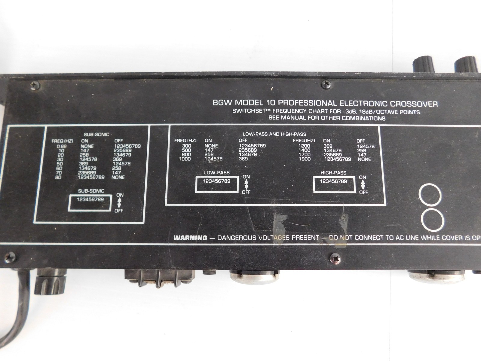 BGW Model 10 Professional Electronic Crossover (JSP119)