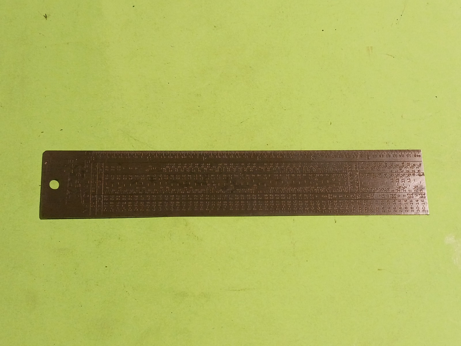 VTG General Hardware Reference Table No.715 Tap Drill Index Guide Steel Decimal