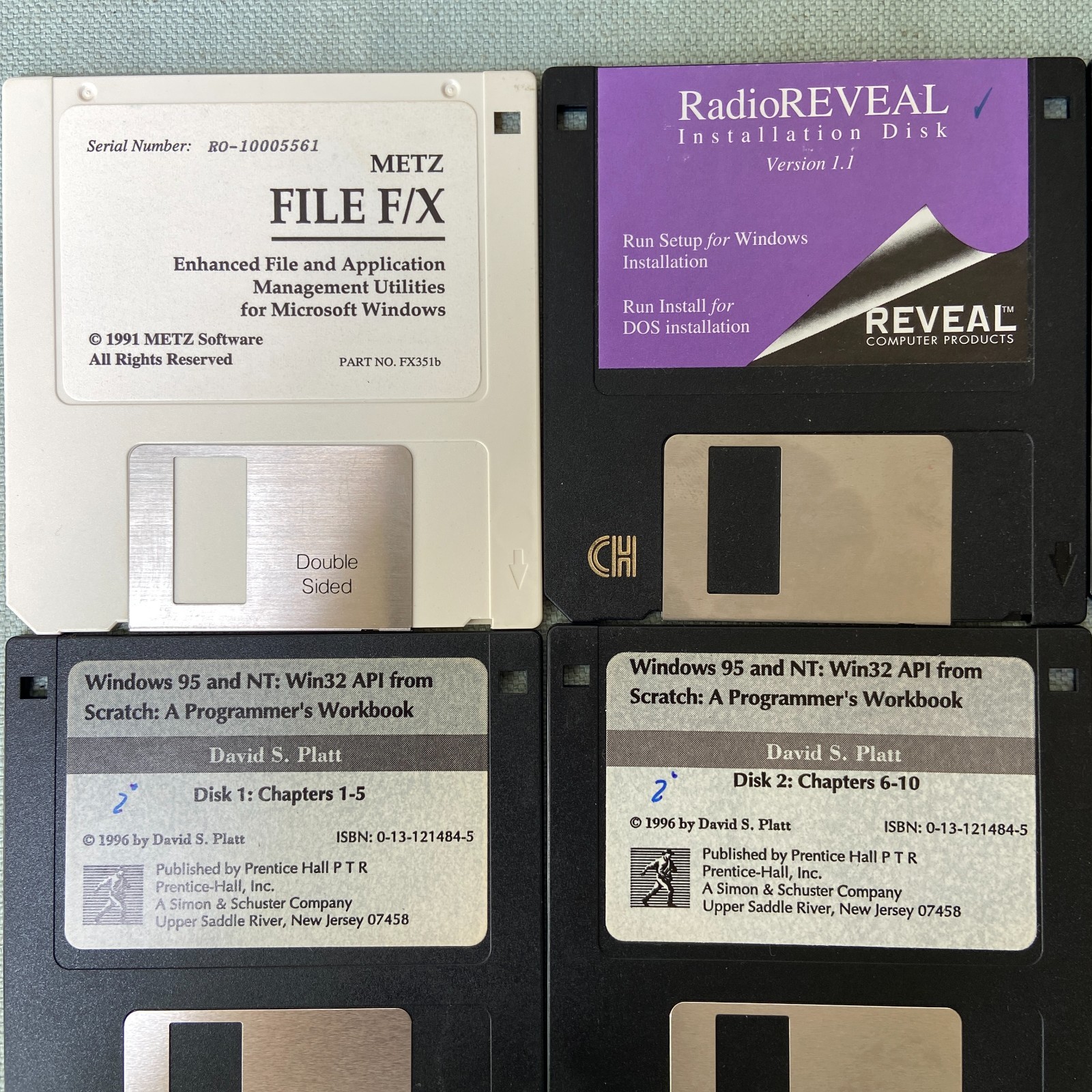 Software Lot 3.5” RadioReveal Netware PFS Write Metz File F/X Display Write API