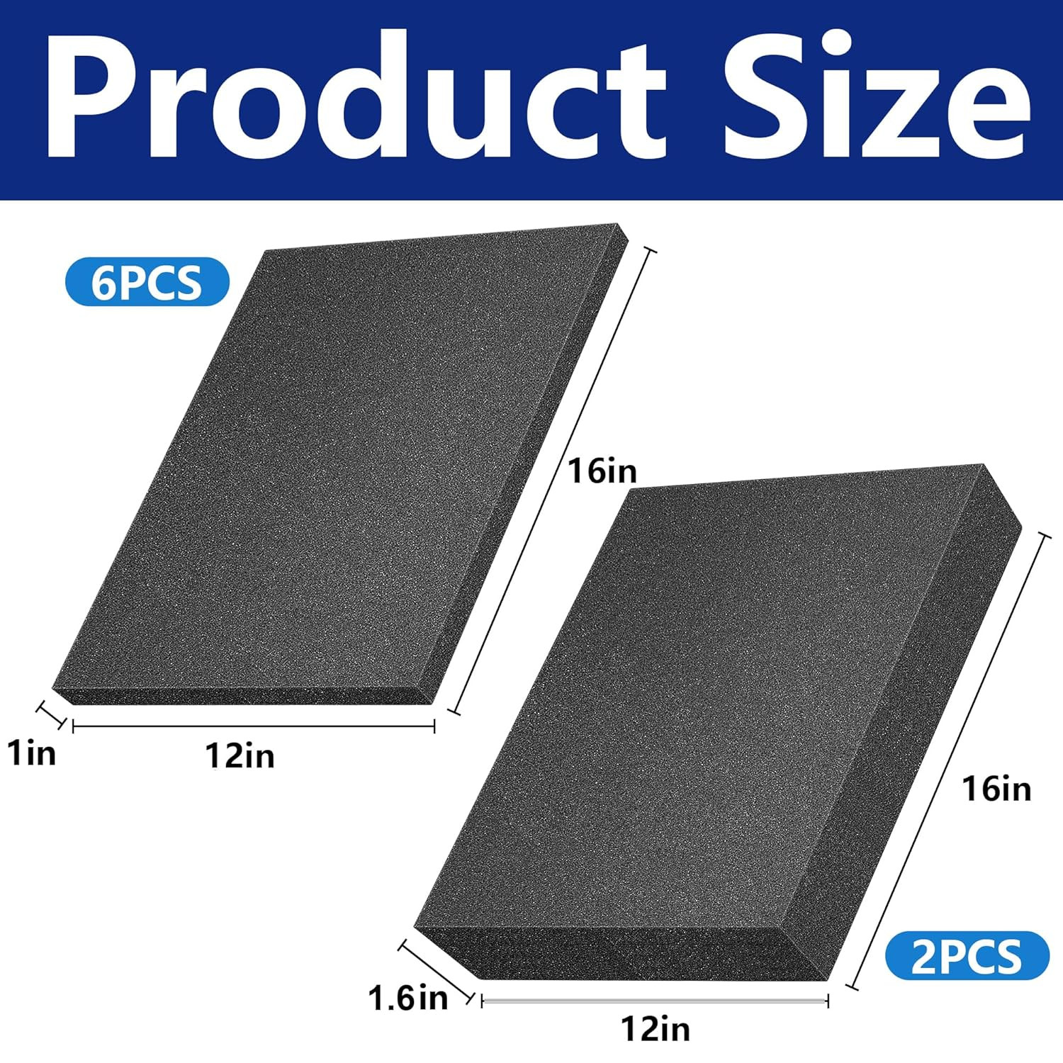 8 Pcs Polyurethane Foam Sheets- 2 Sizes Cuttable Foam Inserts for Cases- Packing