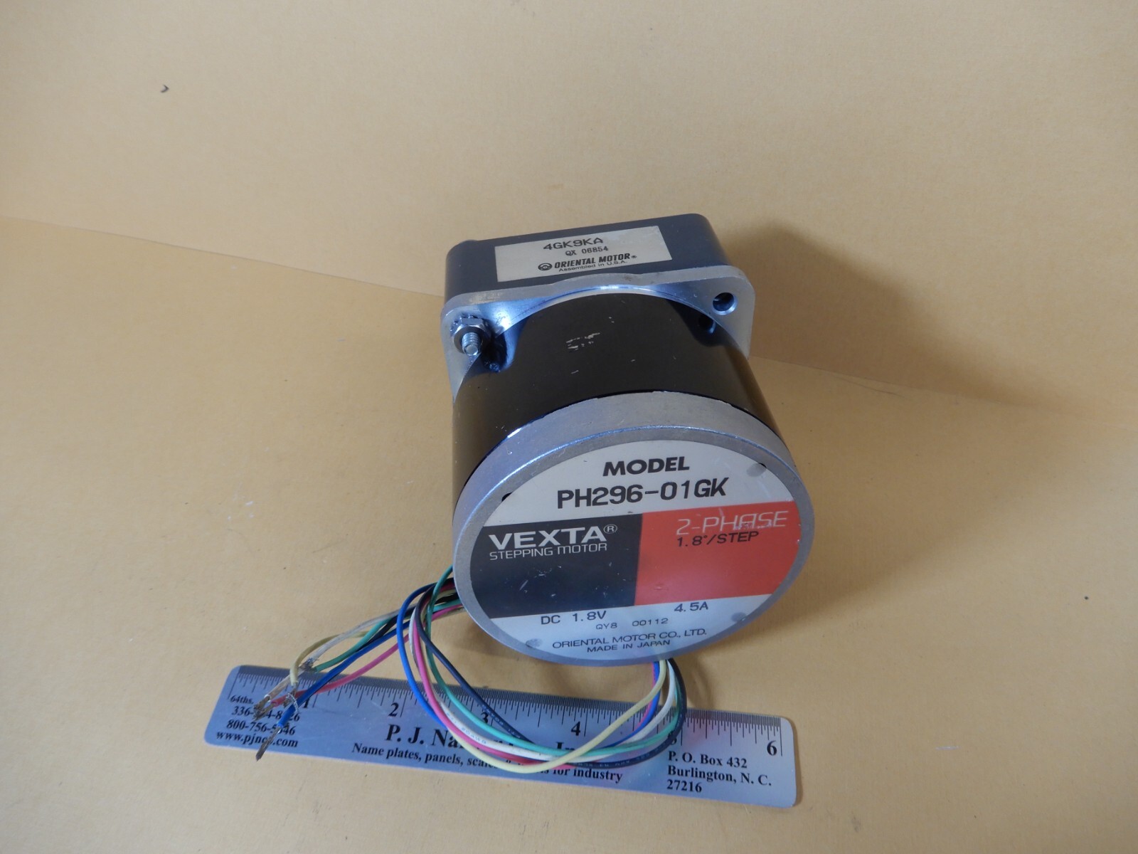 Vexta Oriental Motor 2-Phase Stepper Motor PH296-01GK 4GK9KA Gear Head Used