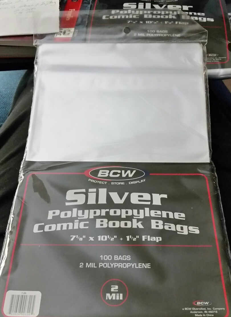 100 BCW SILVER Comic Book Bags 7 1/8" X 10 1/2"