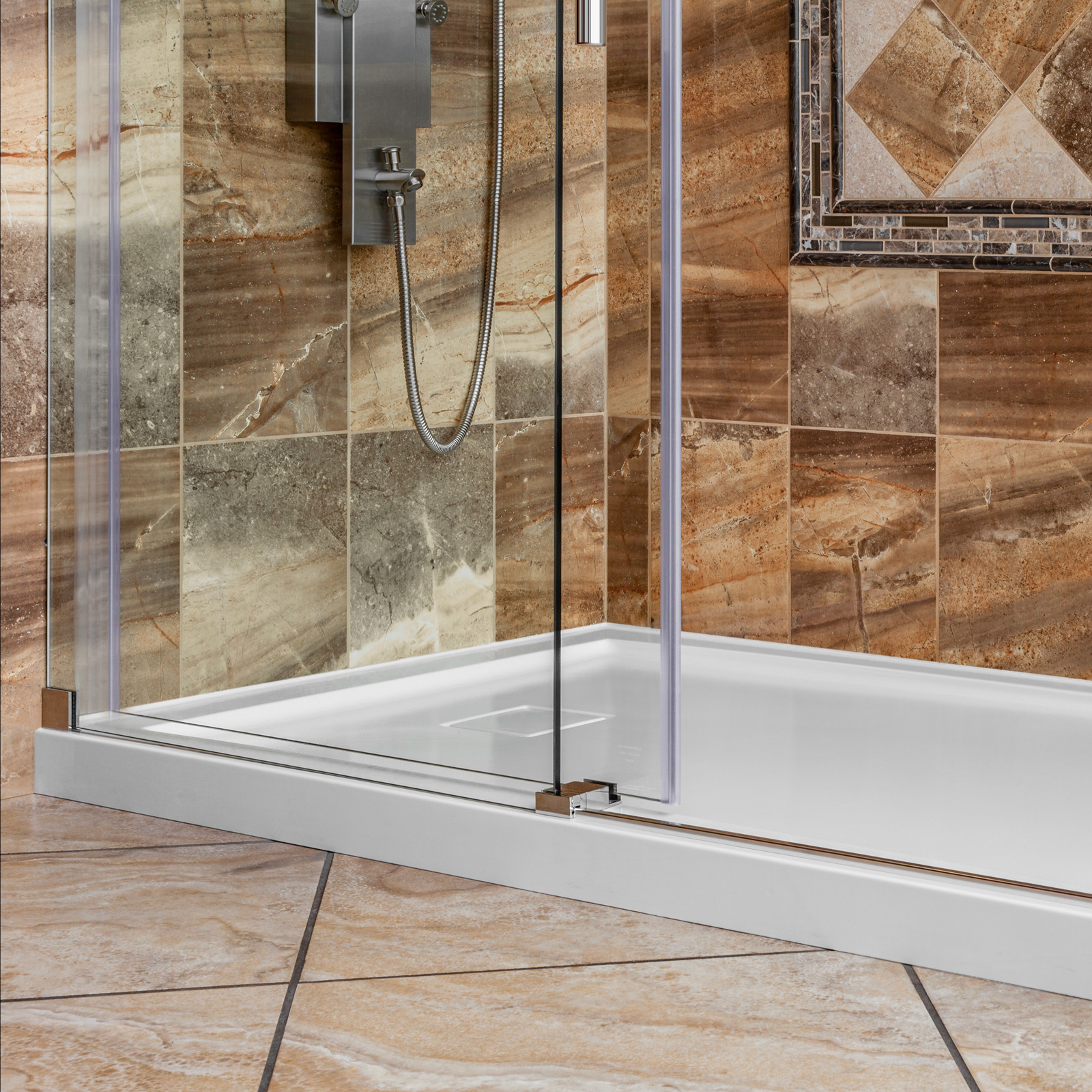 48"x36" Shower Base Pan Single Threshold Alcove Right Drain by LessCare