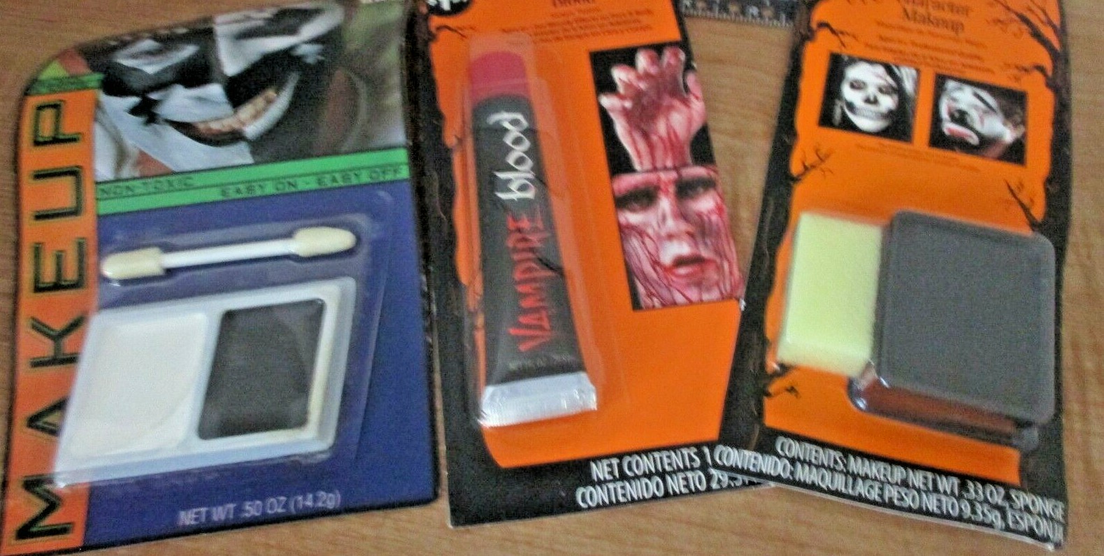 Lot of 3 HALLOWEEN MAKE-UP KITS~Character Make-Up~Vampire Blood~Blk & White~NIP