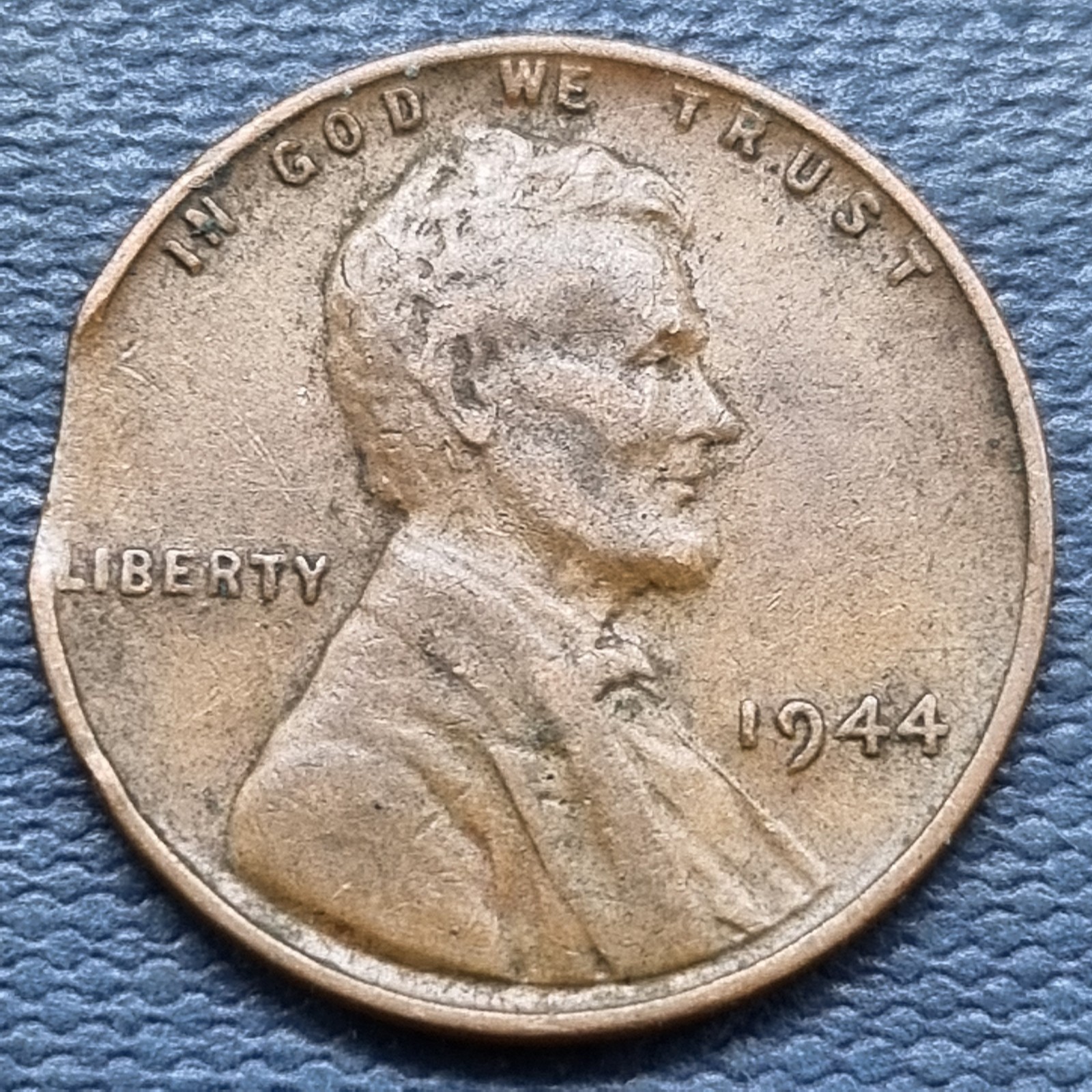 1944 Lincoln Wheat Cent 1c ERROR - Clipped Planchet #94950
