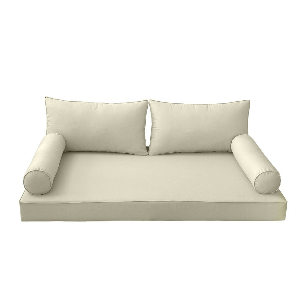 |SLIPCOVER ONLY|S2 Daybed Mattress Bolster Backrest Covers Piped Trim Twin AD005
