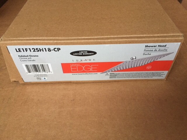 Luxart LE1F12SH18-CP Edge 12" Rectangular Showerhead Polished Chrome (NEW)