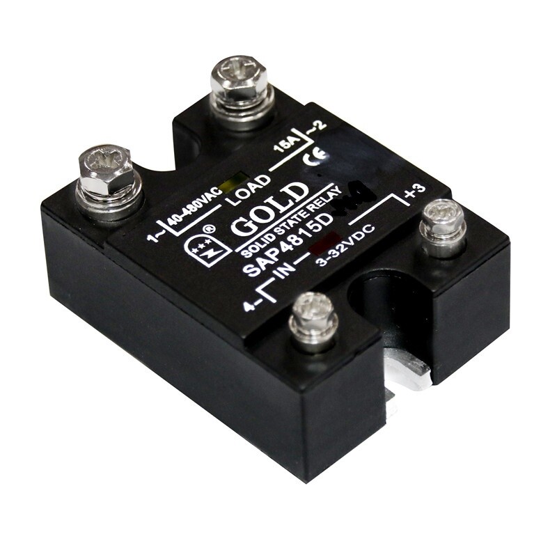 1pcs SSR Single-phase Solid State Relay SAP4815D 15A DC Control AC Single LED
