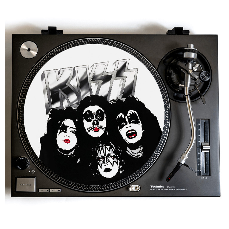 KISS Turntable Slipmat for Vinyl Records 12" DJ Slip Mat Glam Rock metal vinyls