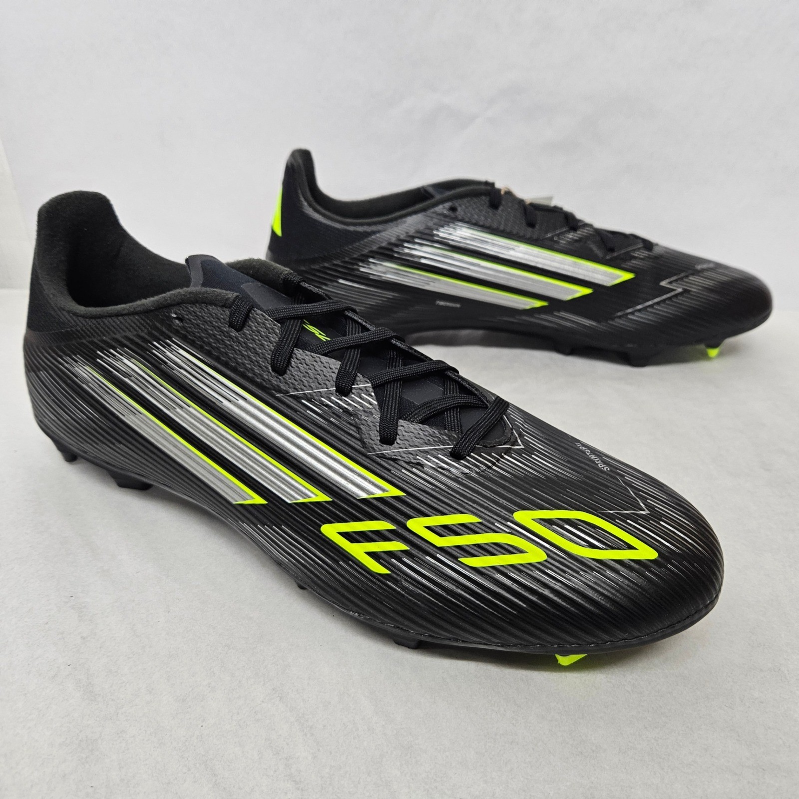 Adidas F50 League FG MG Soccer Cleats JI0007 Black Lucid Lemon Mens Size 12
