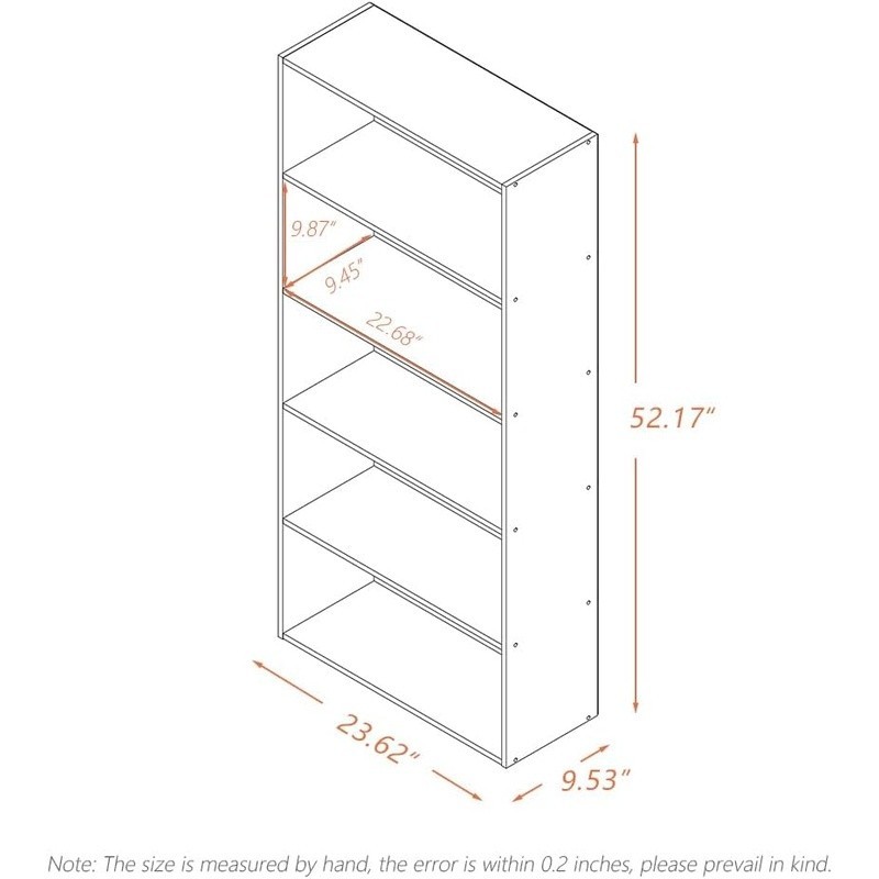 5-Tier Open Shelf Organizer Sturdy MDF Easy Assembly Practical Storage New