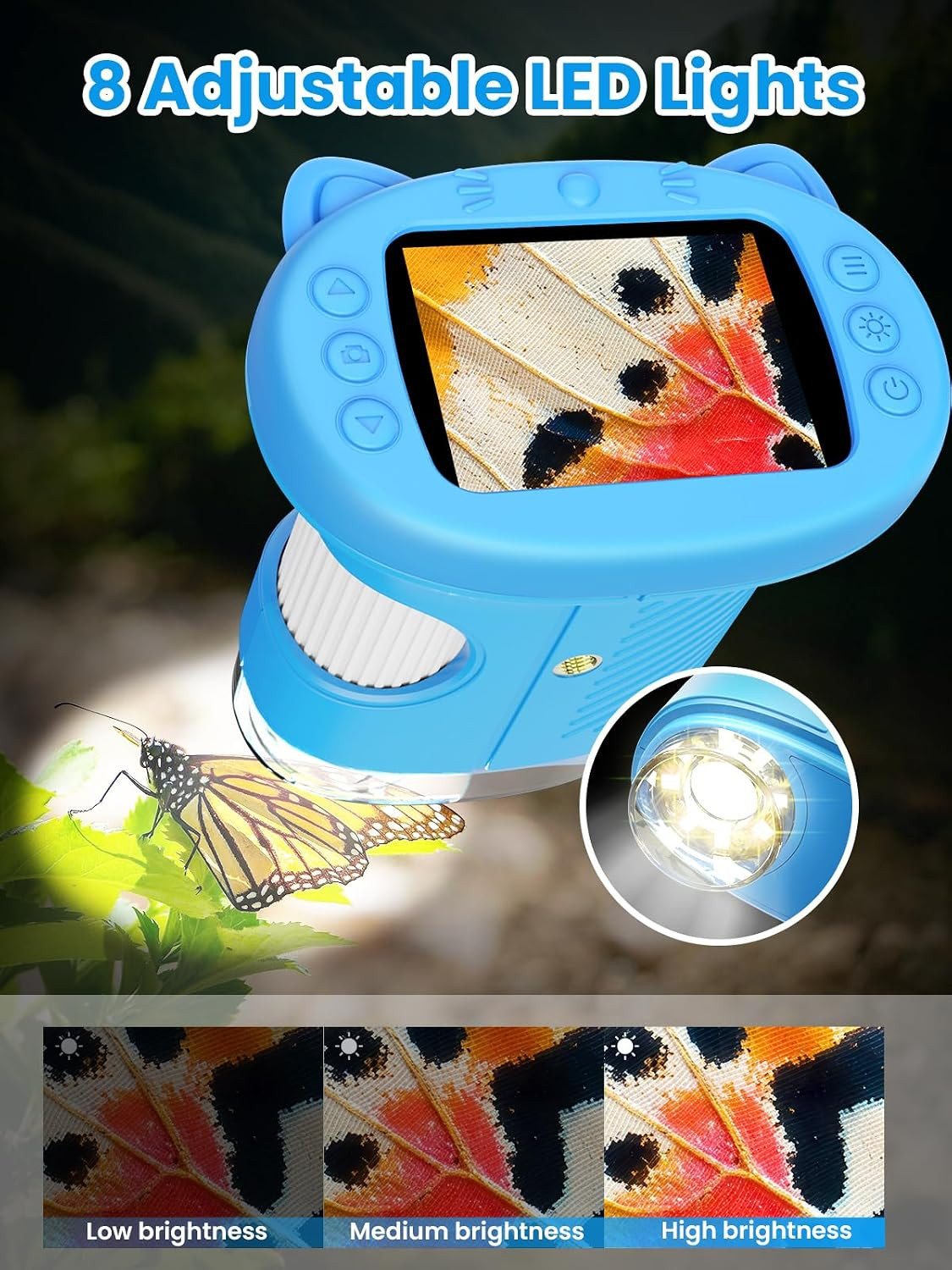 Microscope for Kids, 2.4 Inch Digital Microscope with 1000X Magnification, Handh