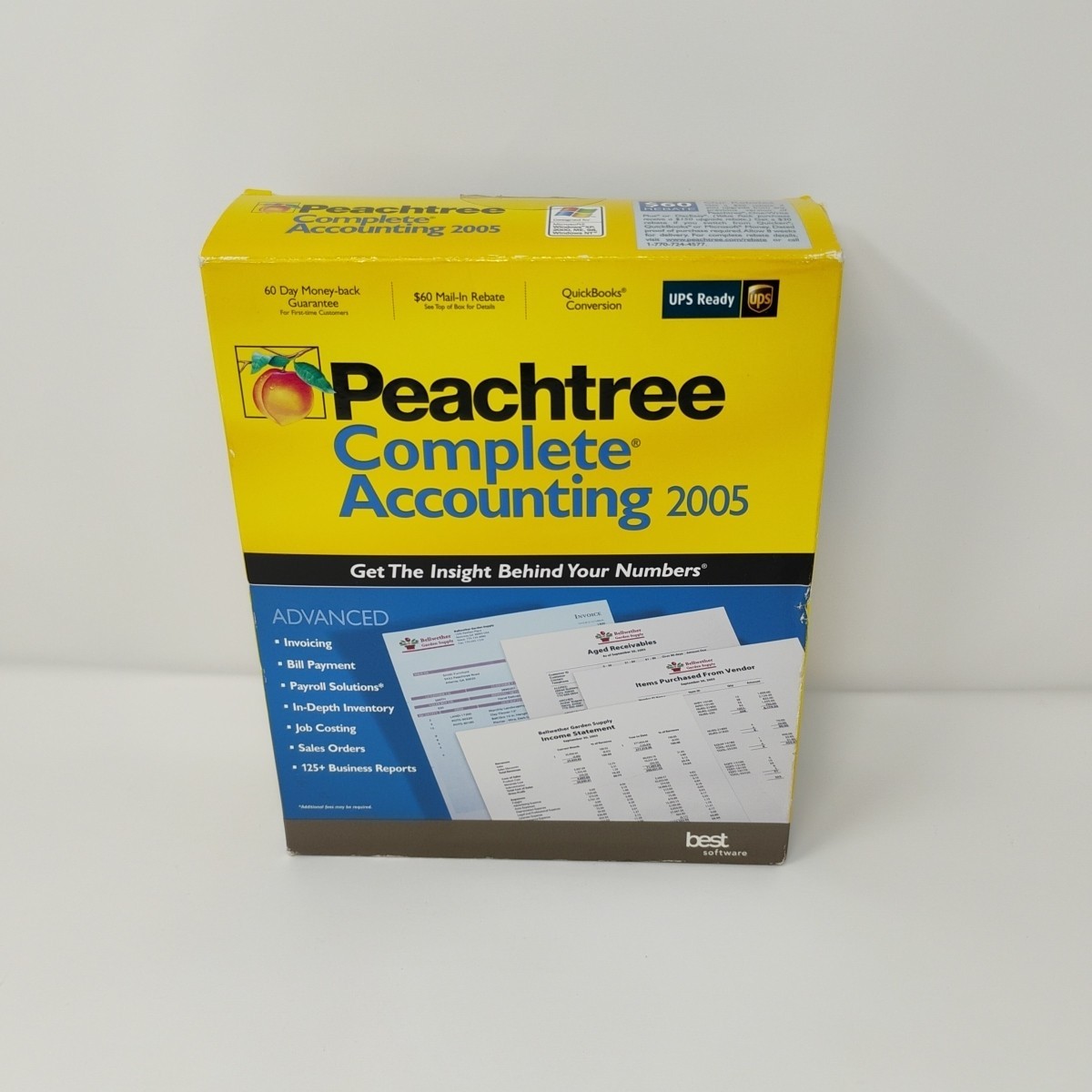 Peachtree Complete Accounting Software 2005 PC Big Box CD-ROM with Serial Number