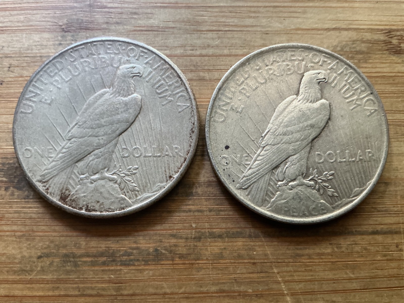 2 Peace Silver Dollars Circulated condition lot P3