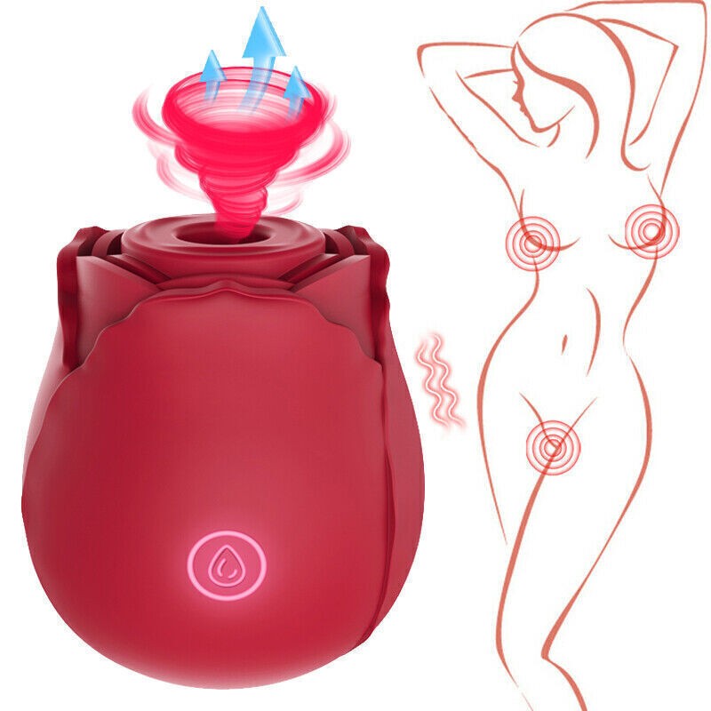 Rose Sucking Vibrator 10-Speed G-spot Massager Dildo Clit Sucker Women Sex Toys