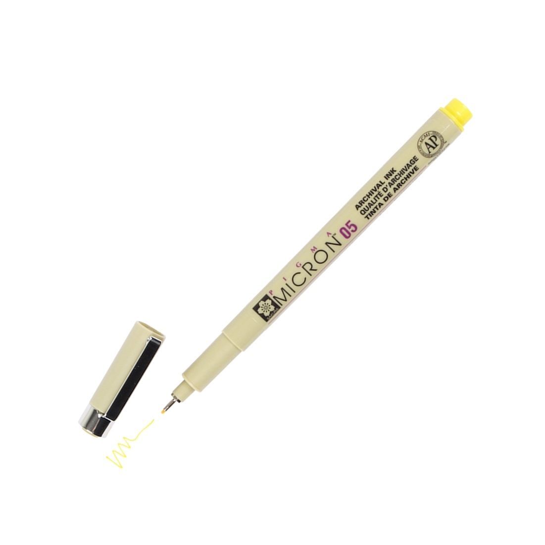XSDK05-03 Sakura Pigma Micron 05 Marker Pen, 0.45mm Tip, Yellow, Pack of 1