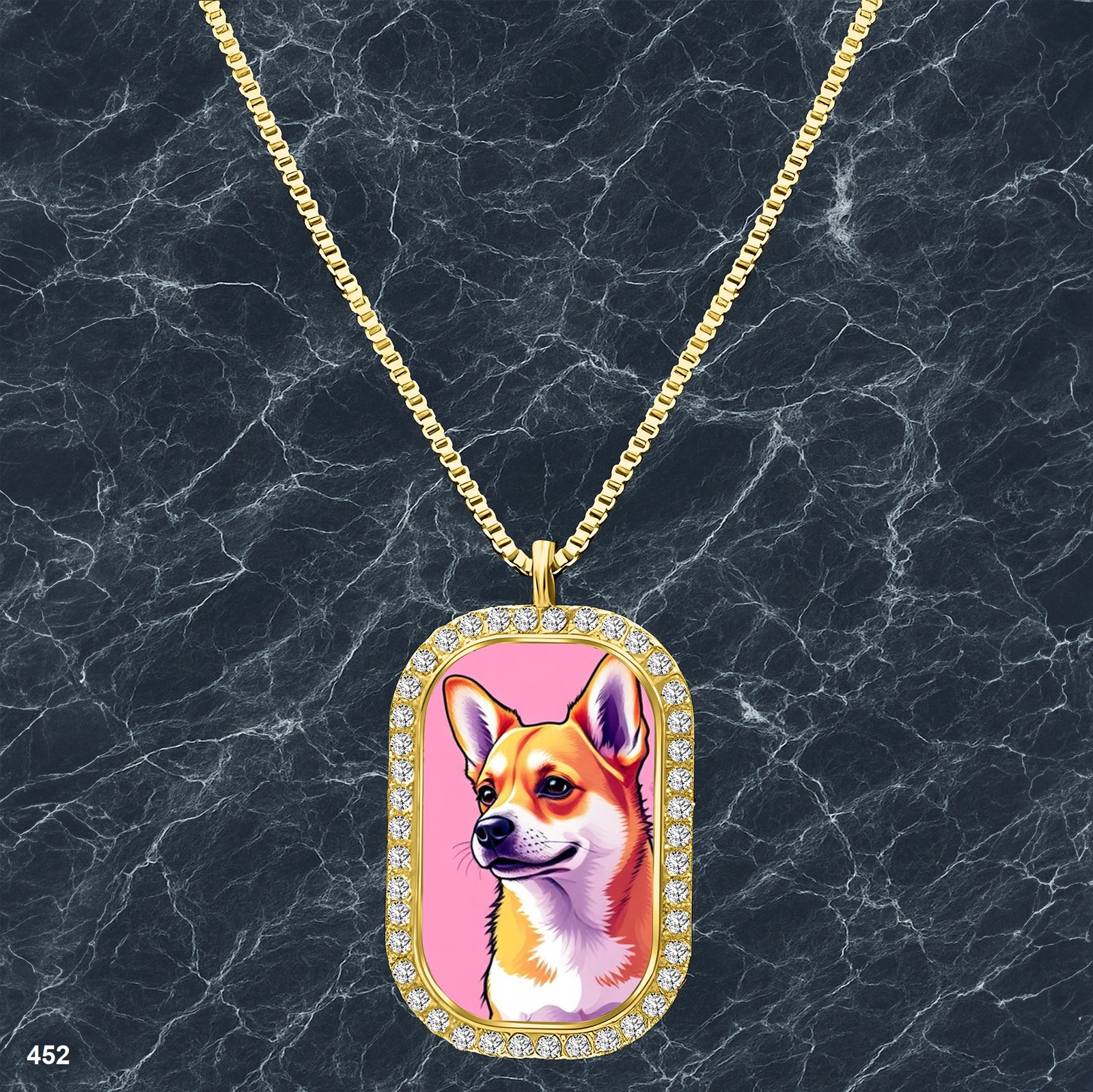 New Cute Dog Puppy Pendant Necklace Photo Design Vibrant Gold Tone Cool