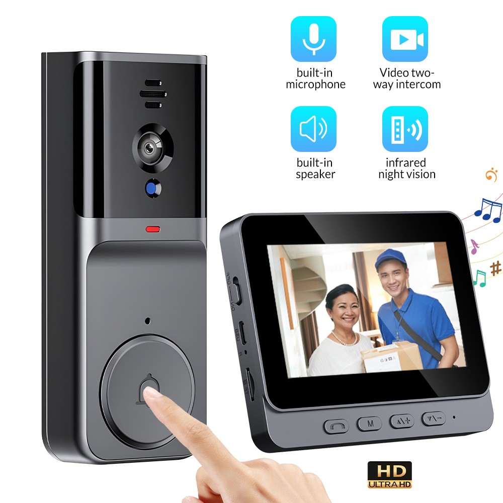 Smart Doorbell Wireless Camera Home Security Audio Video Intercom Night Vision