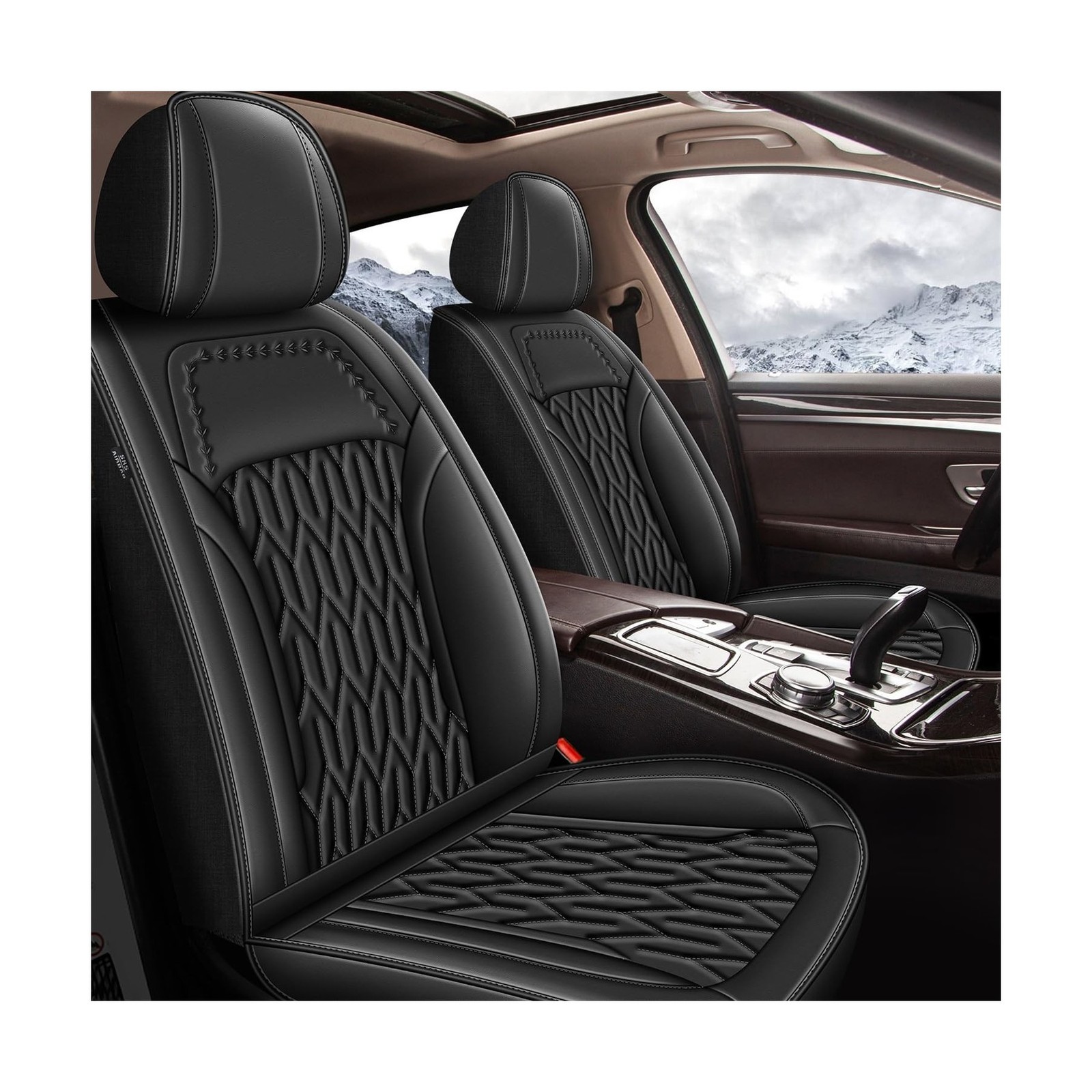 AOMSAZTO 2 Front Seat Covers Fit for Toyota Tundra 2008-2024 2025 | Waterproo...