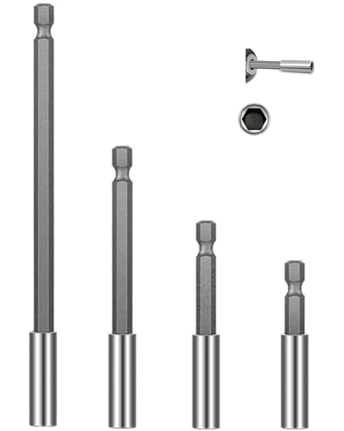4 Pieces Drill Extension Bit Holder Set,1/4 Magnetic Hex Shank Screwdriver Dr...