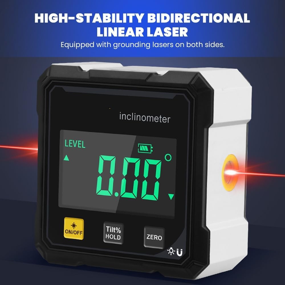 Digital Angle Finder Protractor Tool-High Accuracy Inclinometer with LED Display