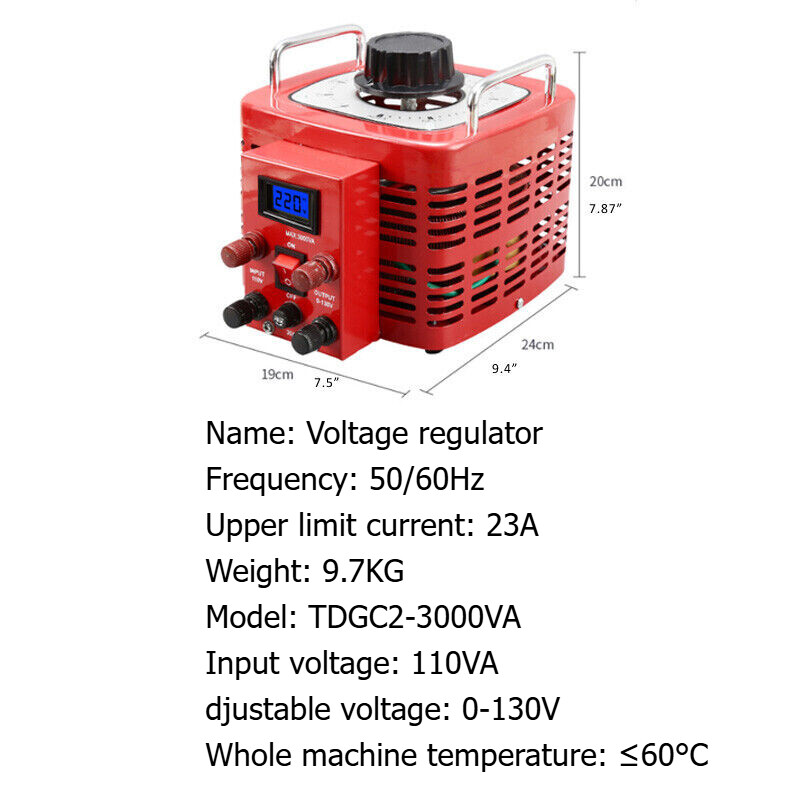 New 0-130V/300V Variac Variable 3KVA AC Voltage Regulator Metered