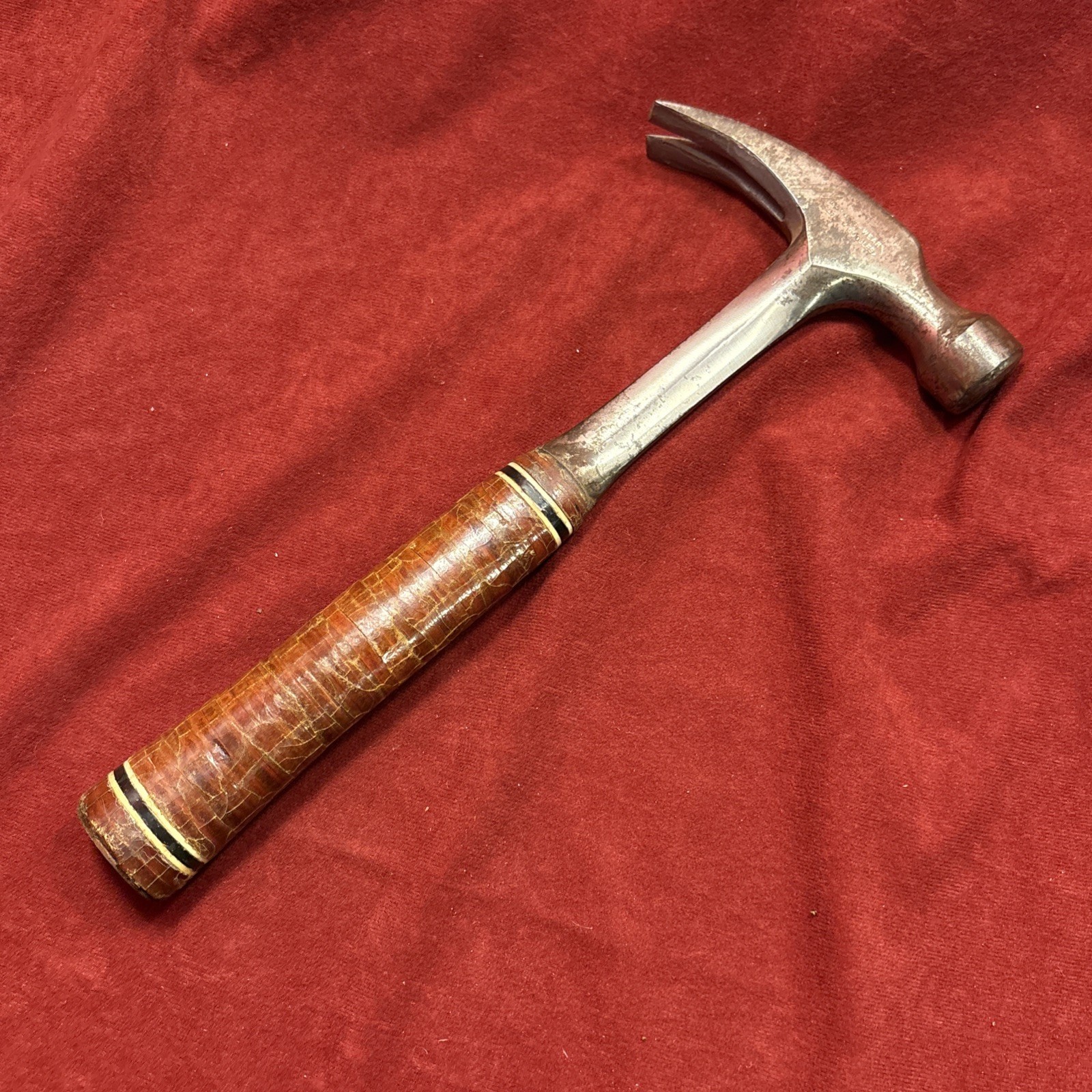 Vintage ESTWING Hammer With Stacked Leather Handle