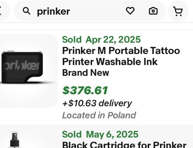 New Prinker M Black 3-D Custom Temporary Tattoo Device Printer Sealed Box