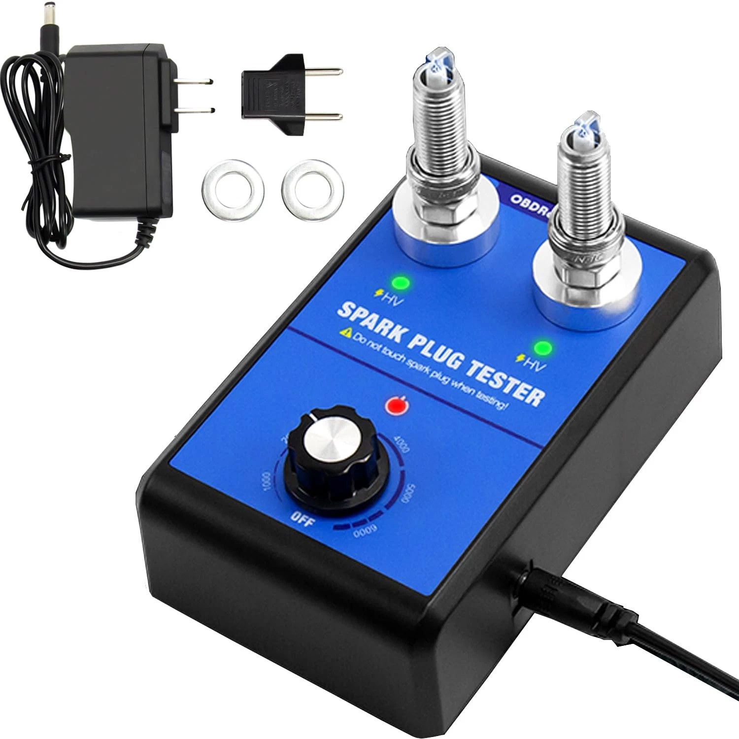 Spark Plug Tester Dual Hole  12V Gas Car Ignition Spark Plug Analyzer Detector