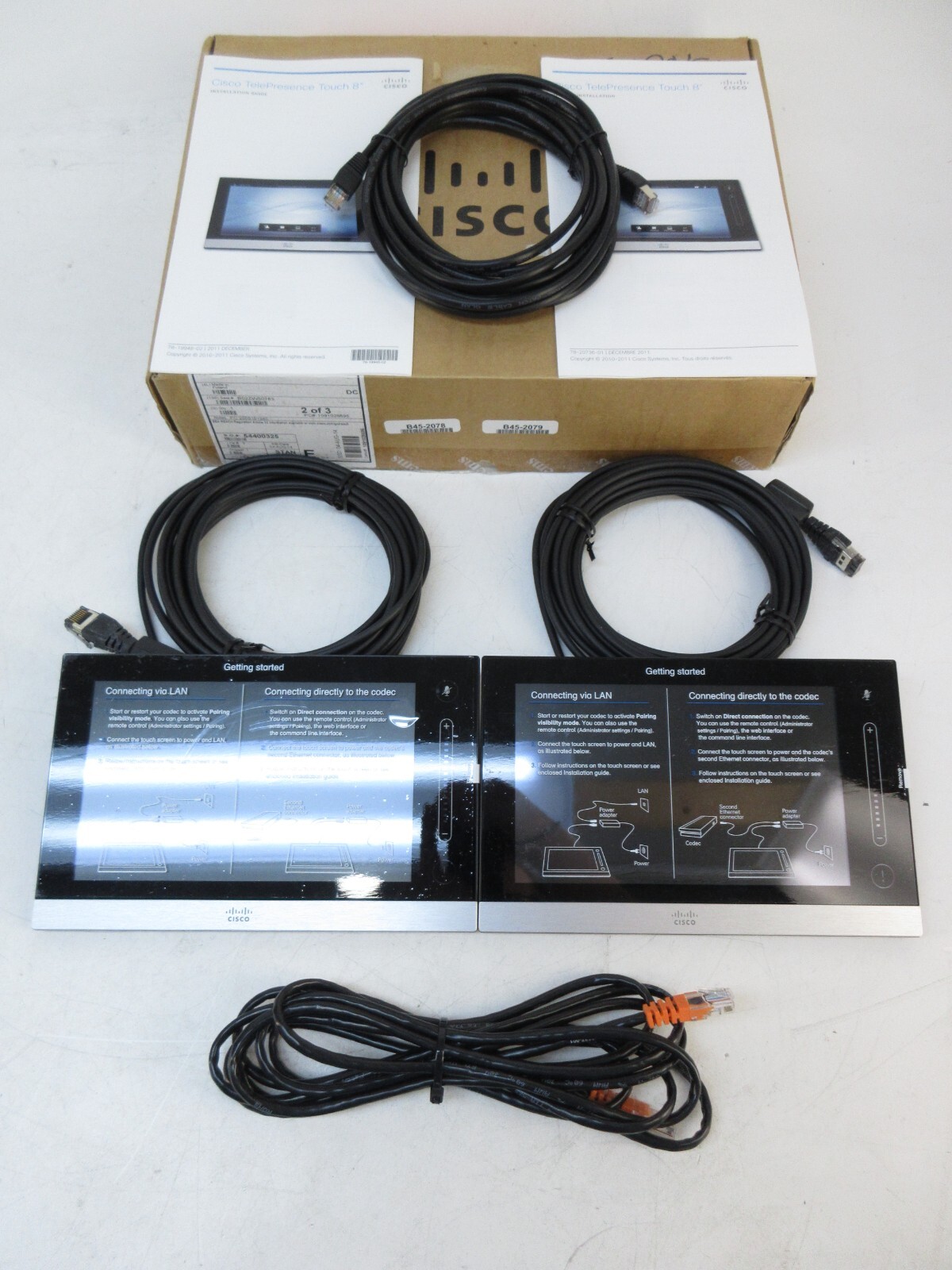 2x Cisco CTS-CTRL-DVC8 TelePresence 8-Inch Touch Screen Missing Some Accessories