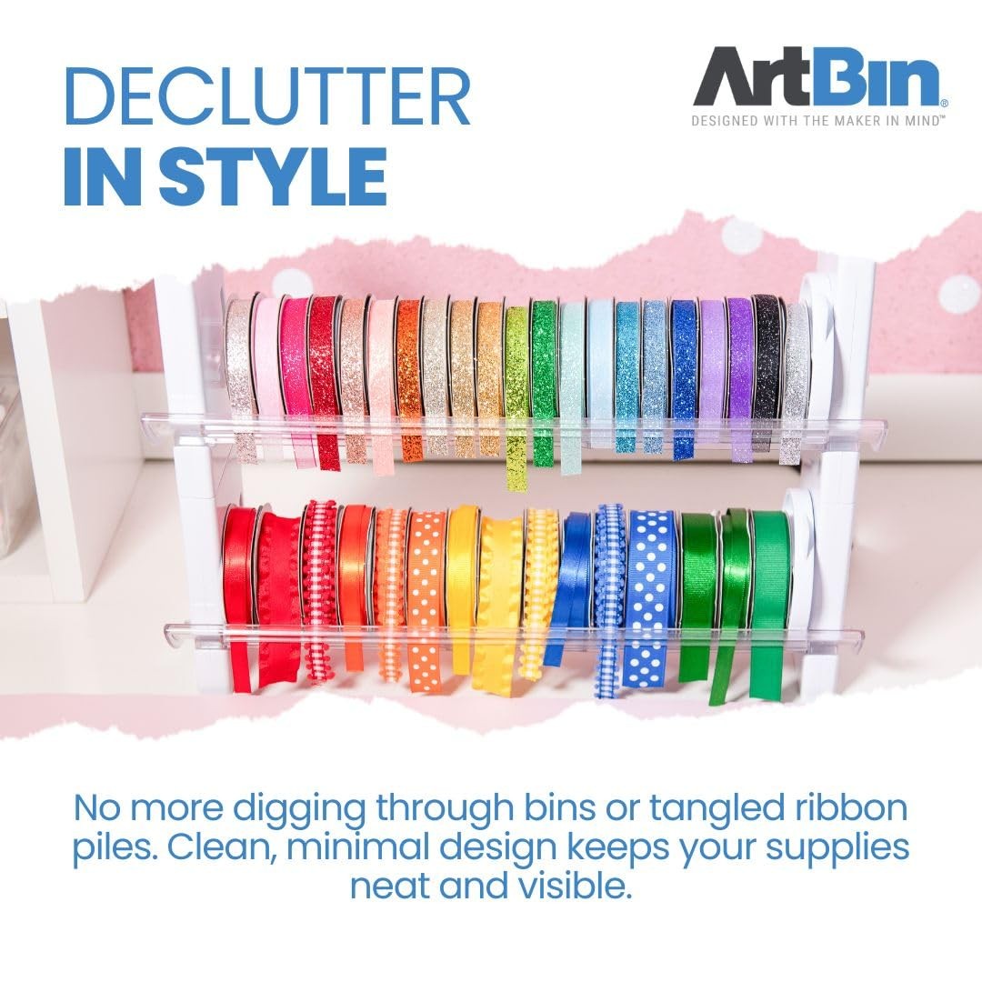 ArtBin Ribbon Storage Rack | Spool Holder | Ideal (Pack of 1), White