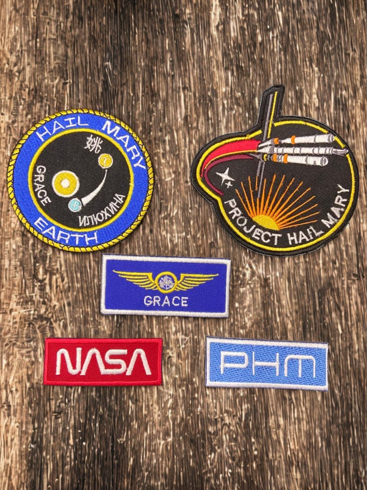 Project Hail Mary Embroidered Patches | Ryland Grace, NASA, Earth Sci-Fi Cosplay