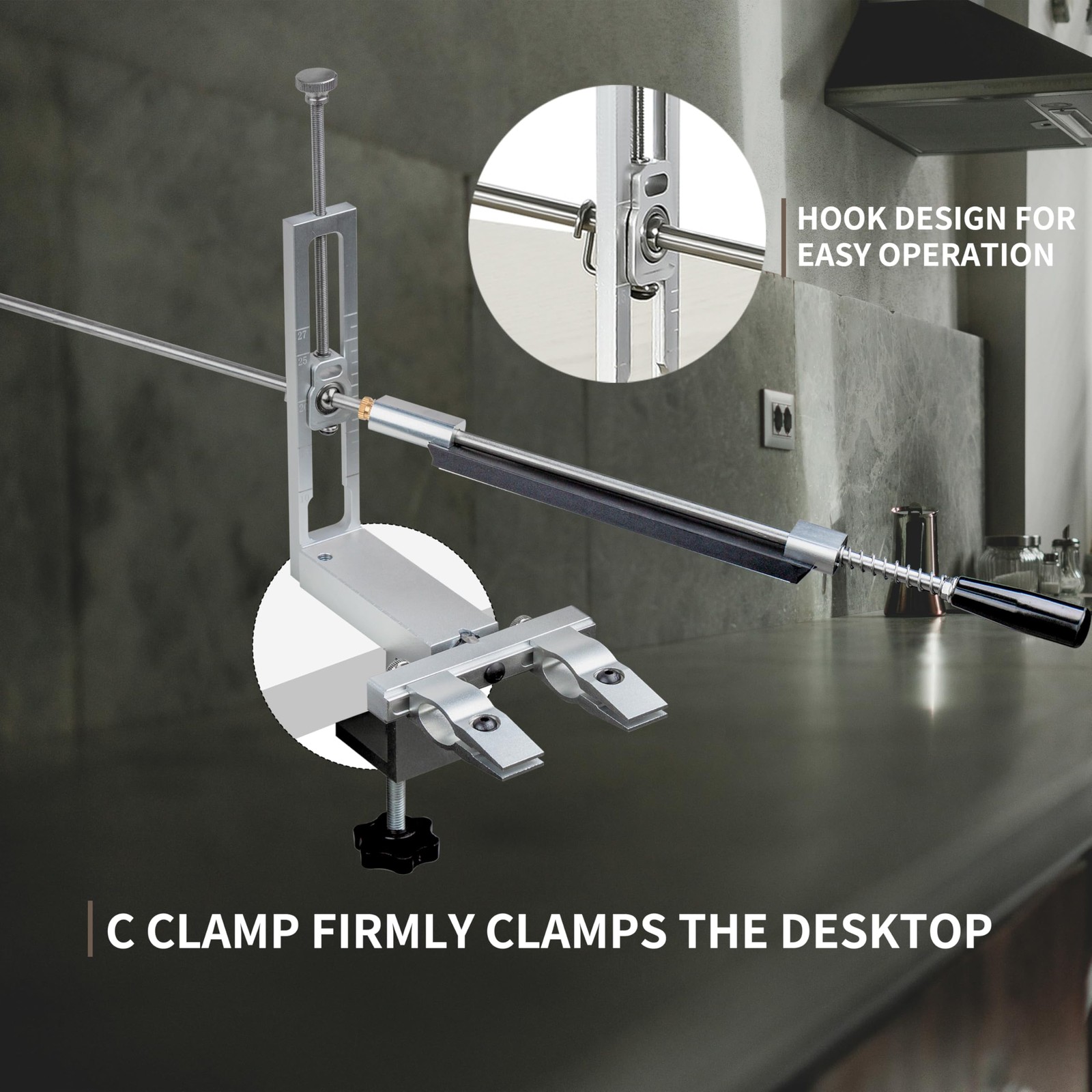 Knife Sharpening System, 360° Flip Quick C-Clamp Fix Angled Knife Sharpener, ...