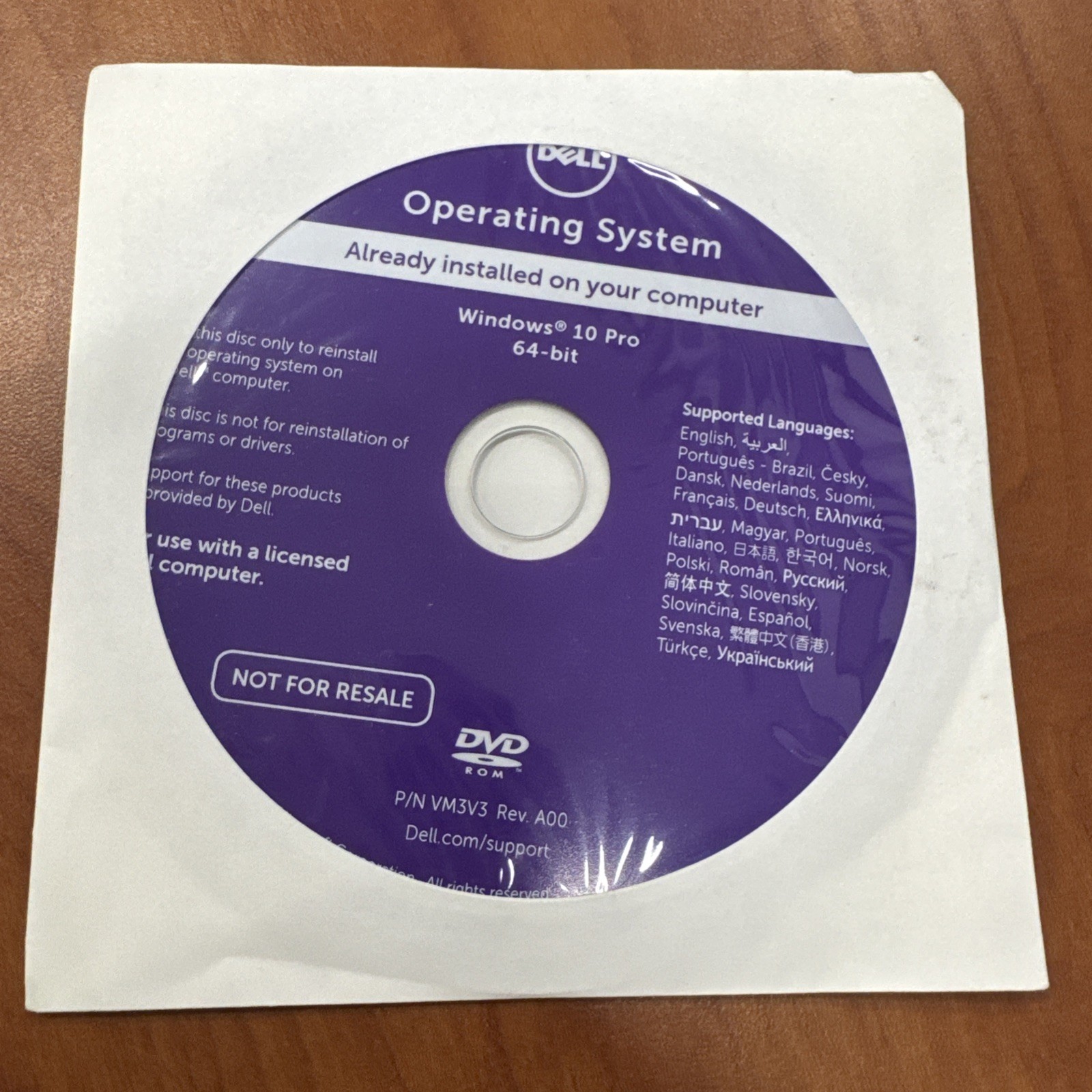Windows 10 Pro 64-bit Dell Reinstallation Disc SEALED NO KEY
