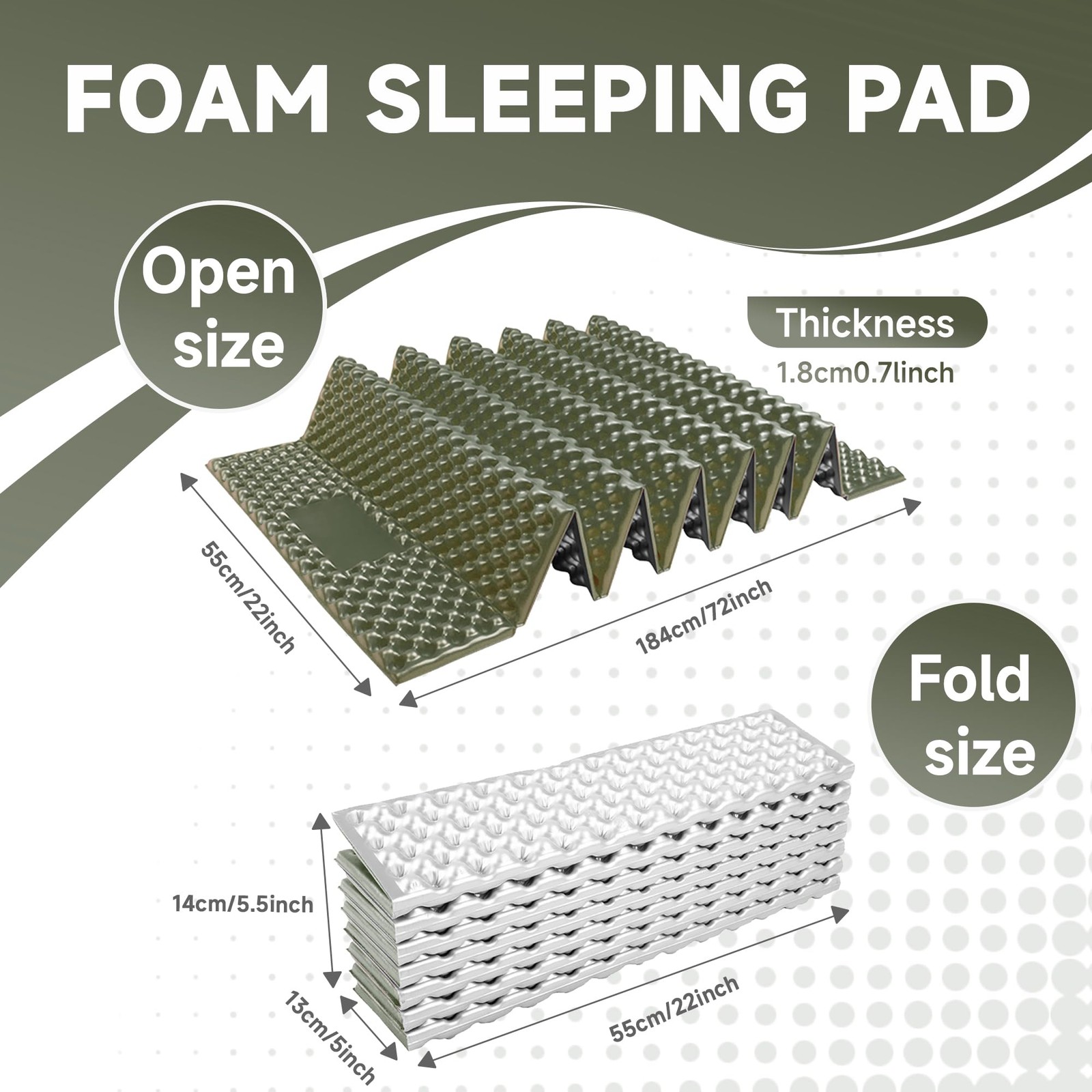Ultralight Closed Cell Foam Sleeping Pad MoistureProof Folding Camp Mat
