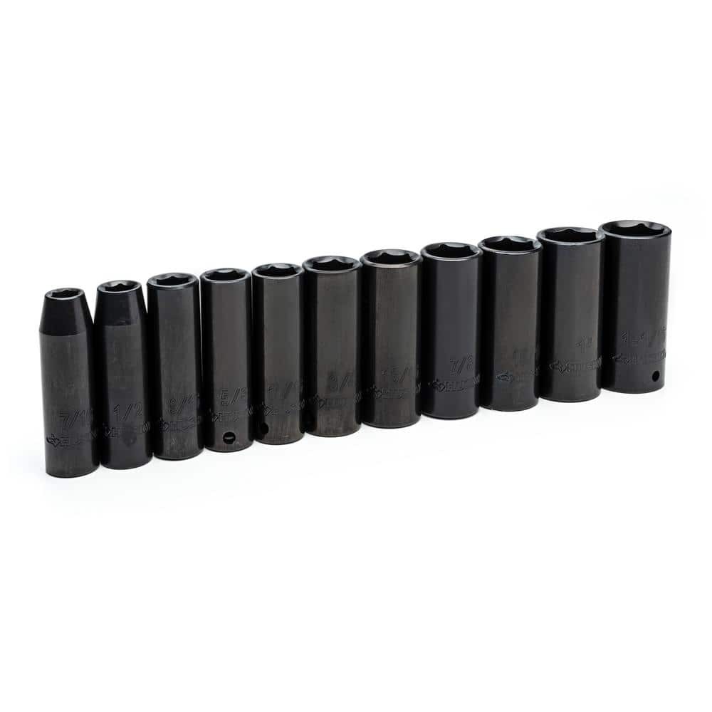 Husky 1/2" Drive SAE 6-Point Deep Impact Socket Set 11-Piece