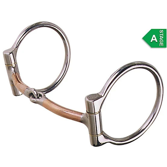 Circle R Reinsman Bit Offset D-Ring Snaffle Dog Bone Sweet Iron Bit #CR271  -NEW